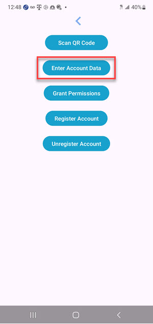 Image: Click enter account data